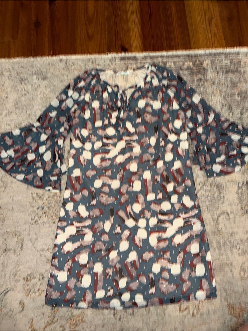 Jade size S Women’s Teal Abstract Print Shift Dress